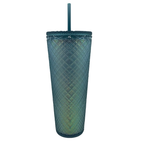 NWT Starbucks Peacock Jeweled Soft Touch Green Tumbler Cup Fall 2023 Venti 24 oz - Picture 3 of 8
